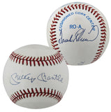 Mickey Mantle & Frank Robinson Signed Bobby Brown Oal Baseball BAS #AC33918