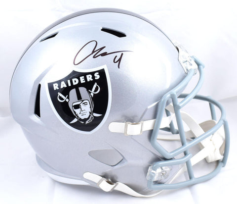 Aidan O'Connell Autographed Las Vegas Raiders F/S Speed Helmet-Beckett W Holo