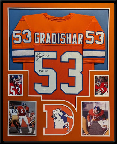 FRAMED DENVER BRONCOS RANDY GRADISHAR AUTOGRAPHED SIGNED JERSEY JSA COA