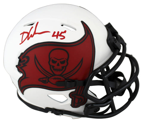 Buccaneers Devin White Authentic Signed Lunar Speed Mini Helmet BAS Witnessed