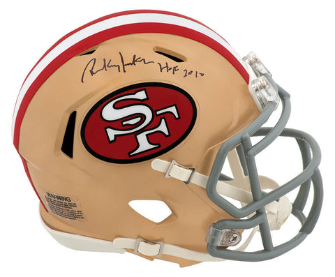 Rickey Jackson Signed 49ers T/B Riddell Speed Mini Helmet w/HOF 2010 - (SS COA)