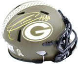 Donald Driver Signed Packers Salute to Service Speed Mini Helmet-Beckett W Holo