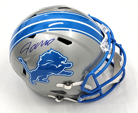 Jameson Williams Autographed Detroit Lions 2024 Replica Helmet Beckett Witnessed