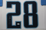 CHRIS JOHNSON (Titans white TOWER) Signed Autographed Framed Jersey JSA