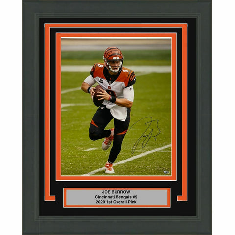 Framed Autographed/Signed Joe Burrow Cincinnati Bengals 16x20 Photo Fanatics COA