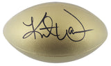 Kurt Warner Signed Wilson Replica Duke Metallic Gold Nfl Football BAS Witnessed