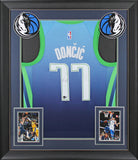 Mavericks Luka Doncic Authentic Signed Blue Nike Framed Jersey BAS #AC69090