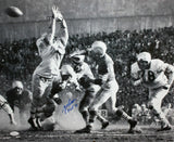 Y.A. Tittle 'HOF 71' Autographed 16x20 B&W Passing Photo- JSA Authen