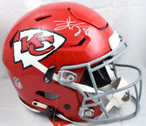 Travis Kelce Signed Chiefs F/S Speed Flex Helmet Grey Mask - Beckett W Hologram