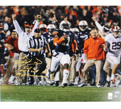 Chris Davis Jr. Signed Auburn Tigers Unframed 16x20 NCAA Photo - 3 Inscriptions
