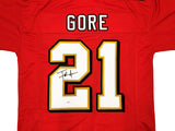 SAN FRANCISCO 49ERS FRANK GORE AUTOGRAPHED SIGNED RED JERSEY JSA STOCK #233381