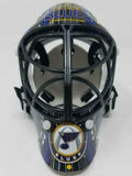 MARTIN BRODEUR Autographed "HOF 18" St. Louis Blues Mini Goalie Mask FANATICS