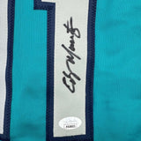 Framed Autographed/Signed Edgar Martinez 35x39 Seattle Teal Jersey JSA COA