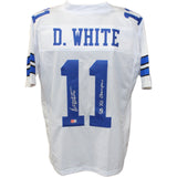 Danny White Autographed Pro Style White Jersey Insc. Beckett 44379