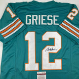 Autographed/Signed BOB GRIESE Miami Teal Football Jersey JSA COA Auto