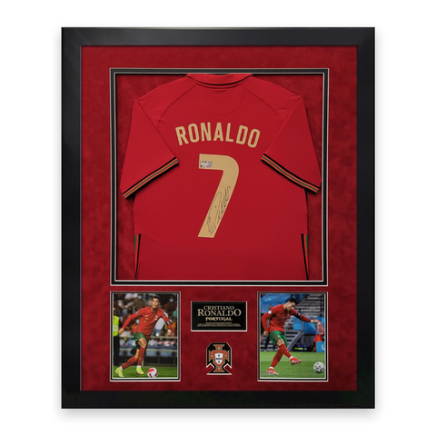 Cristiano Ronaldo Signed Autographed Portugal Jersey Framed to 32x40 Icons