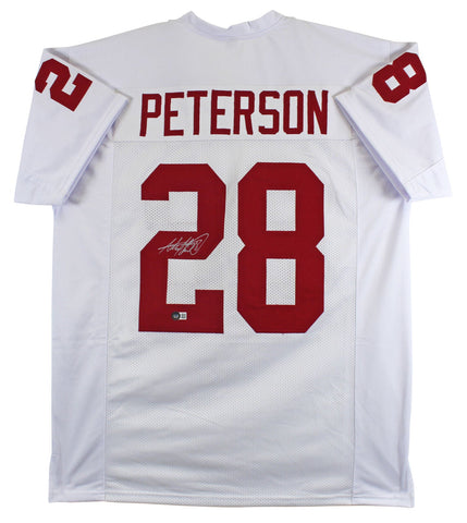 Oklahoma Adrian Peterson Authentic Signed White Pro Style Jersey BAS Witnessed