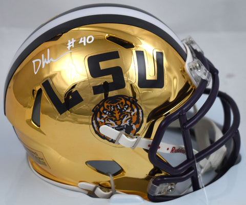 Devin White Autographed LSU Tigers Chrome Speed Mini Helmet - Beckett W Hologram