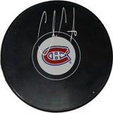 Cole Caufield Autographed/Signed Montreal Canadiens Hockey Puck FAN 46719