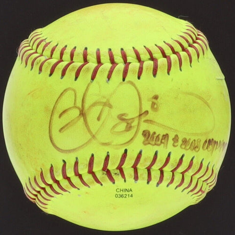 Cat Osterman Signed Softball Inscribed 2004 & 2008 Olympics (JSA COA) 3xMedalist