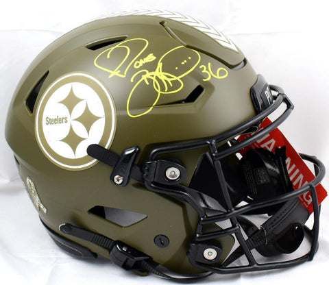 Jerome Bettis Signed Steelers F/S Salute to Service Speed Flex Helmet-BA W Holo