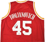 HOUSTON ROCKETS RUDY TOMJANOVICH AUTOGRAPHED RED JERSEY TRISTAR HOLO 215752