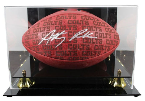 Colts Anthony Richardson Signed Wilson "Duke" Team Showcase Football W/ Case Fan