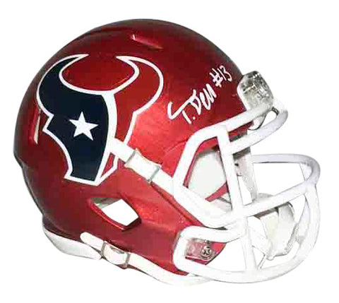 TANK DELL AUTOGRAPHED HOUSTON TEXANS FLASH SPEED MINI HELMET BECKETT