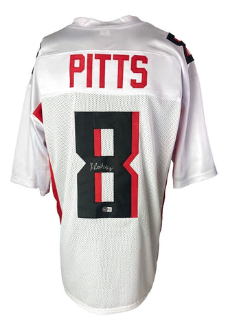 Kyle Pitts Atlanta Signed White Football Jersey BAS