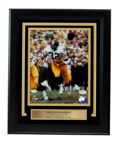 Franco Harris HOF Signed/Auto 8x10 Photo Framed Pittsburgh Steelers JSA 190031