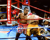 SUGAR RAY LEONARD AUTOGRAPHED 8X10 PHOTO VS. THOMAS HITMAN HEARNS BECKETT 178104