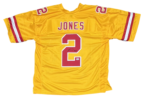 RONALD JONES SIGNED AUTOGRAPHED KANSAS CITY CHIEFS #2 GOLD JERSEY BECKETT