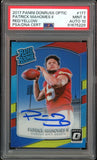 2017 Donruss Optic Red/Yellow Prizm Patrick Mahomes RC Rookie PSA 9/10 Auto MINT