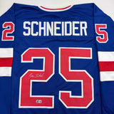 Autographed/Signed Buzz Schneider Blue USA Miracle On Ice 1980 Jersey BAS COA