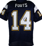 Dan Fouts Autographed Dark Blue Pro Style Jersey- Beckett W Hologram *Black