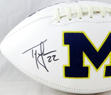 Ty Law Autographed Michigan Wolverines Logo Football - Beckett Auth *Black