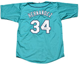 FELIX HERNANDEZ AUTOGRAPHED SEATTLE MARINERS #34 TEAL JERSEY W/ KIING FELIX