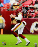 Alex Smith Autographed Redskins 16x20 Drop Back PF Photo- Beckett W Auth *White