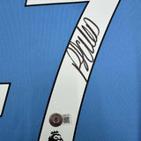 Framed Autographed/Signed Phil Foden 35x39 Manchester City Jersey Beckett COA