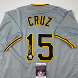 Autographed/Signed Oneil Cruz Pittsburgh Grey Baseball Jersey JSA COA