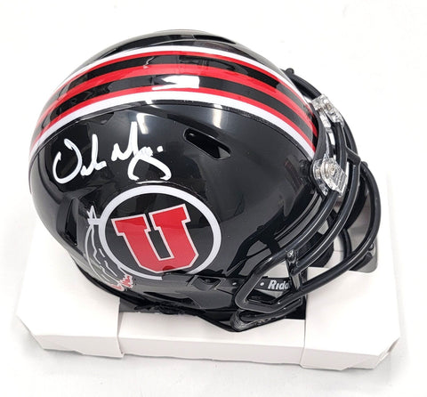 Urban Meyer Autographed Utah Utes Black Mini Helmet Beckett Witnessed