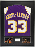 Kareem Abdul-Jabbar Signed Framed Cut Display w/ Jersey swatch (JSA) L.A.Lakers