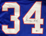 Thurman Thomas Buffalo Signed Blue Football Jersey BAS ITP