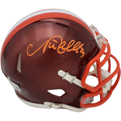 Nick Chubb Autographed/Signed Cleveland Browns Mini Helmet Beckett 46907