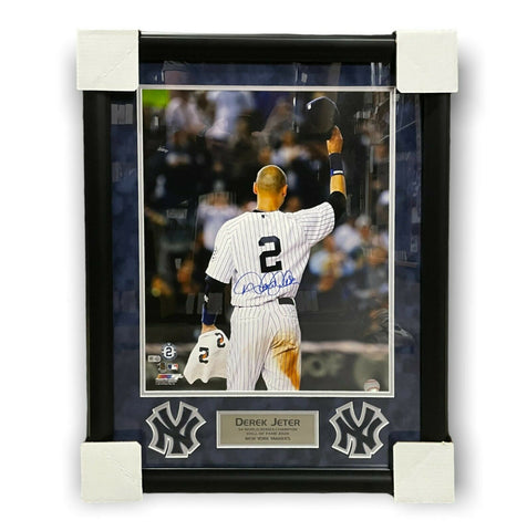 Derek Jeter Signed Autographed 16x20 Photo Framed to 20x24 MLB COA