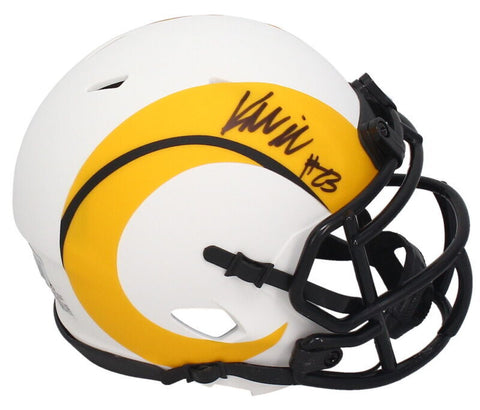 Kyren Williams Autographed Rams Lunar Eclipse Mini Speed Helmet Beckett