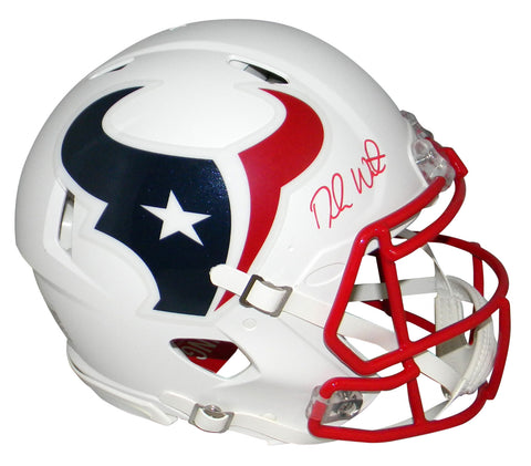 DESHAUN WATSON SIGNED HOUSTON TEXANS FLAT WHITE AUTHENTIC SPEED HELMET BECKETT