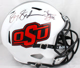 Barry Sanders Thurman Thomas Signed Oklahoma State F/S Speed Helmet-BeckettWHolo