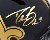 DREW BREES AUTOGRAPHED SAINTS BLACK ECLIPSE FULL SIZE HELMET BECKETT 177123