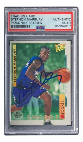 Stephon Marbury Signed 1997 Fleer #G-272 Timberwolves Rookie Card PSA/DNA